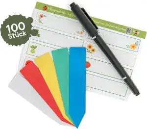 Fairfield Pflanzenschilder Set 100 Stück – I-Form Plastik Pflanzenetiketten wett