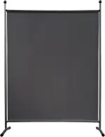 QUICK STAR Paravent Outdoor Wetterfest 150 x 190 cm Grau | Raumteiler Stellwand Innen | Garten & Balkon Sichtschutz Blickdicht