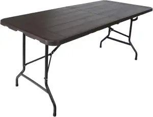 TRUTZHOLM Buffettisch klappbar 180x75 cm Holzoptik Kunststoff Gartentisch stabil