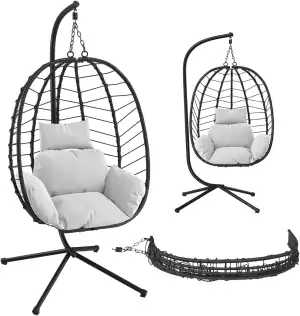 STEELSØN Alarian Hängesessel mit Gestell – Hängestuhl Rattan Outdoor & Indoor mi