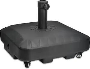 22.5-Liter-Sonnenschirmständer Schirmständer mit Integrierte Transportgriffe und 4 Rollen für Ein...