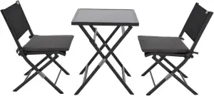 Doppler Expert Balkonset Aluminium 3-teilig I Tisch & Zwei Balkonstühle klappbar I Set für Balkon...