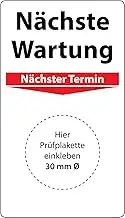 Grundplakette Nächste Wartung, 100 Stück, 70 x 40 mm, Vinylfolie, selbstklebend, Grundetikett für...