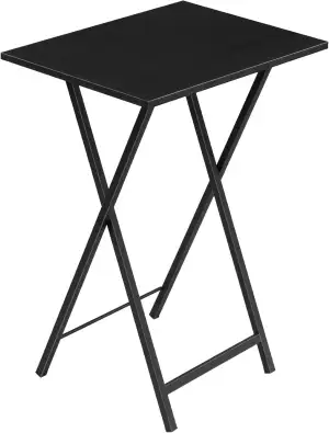 HOOBRO Beistelltisch, Klappbar Tablett Tisch, Sofatisch, TV Tray im Industriestil, Einfach Montierbar, Schwarz EBK15BZ01