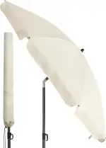 4smile Sonnenschirm Balkon Ø 180cm SunnyJoy Beige - Balkonschirm mit Knickfunktion, UPF 50+ Garte...