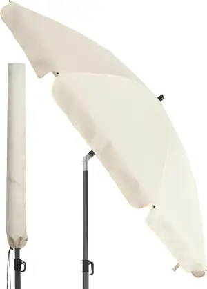 4smile Sonnenschirm Balkon Ø 180cm SunnyJoy Beige - Balkonschirm mit Knickfunkti