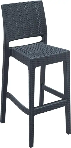 CLP Barhocker Jamaica Aus Polyrattan I Stapelbarer Garten-Hocker I 75 cm Sitzhöh
