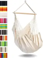 AMAZONAS - XL Hängesessel Brasil | Hängesessel ohne Gestell mit großer Sitzfläche, handgefertigt in Brasilien | Belastbar bis 150 kg; Sitzfläche 1,6m x 1,3m; Stablänge 1,1m | Farbe: Natura