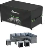 BEEWAY Gartenmöbel Abdeckung Wasserdicht V2.0 250x210x92cm, Schutzhülle Abdeckplane für Gartentis...