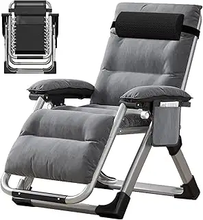 MOPHOTO Zero Gravity Liegestuhl, Gartenliege klappbar, 200 kg Traglast zusammen mit Polster und S...