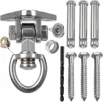 Deckenhaken Schwerlast mit Lager, 360°Drehbarer Edelstahl Schaukelhaken, 680KG Kapazität Deckenhalterung für Hängesessel Hängematte Boxsack Yoga Sandsäcke für Holzbalken Betondecke