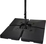 Montafox Sonnenschirmständer 4-teilig Schirmgewicht für Ampelschirm Bodenkreuz schwarz 90 Liter /...