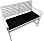 Brandsseller Bankauflage 120x40x4 cm – Sitzkissen für Gartenbank & Essbank – wasserabweisend, pflegeleicht & weich gepolstert für drinnen & draußen - Schwarz