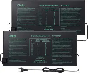 Ohuhu Heizmatte Wärmematte für Sämling Germination 2 Stück, Wasserdichtes Heizmatte Pflanzen Gewächshaus Heizkissen Reptil Temperatur Heizkissen Hydroponischer Gartensaatstarter, 25x52 cm
