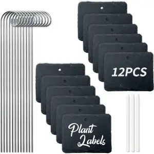 pflanzenschilder für draußen wetterfest – Rechteckige Schiefer Pflanzschilder zu