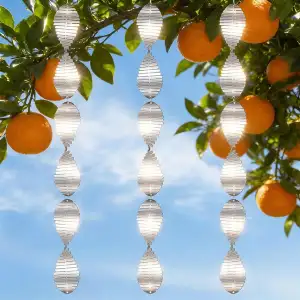 3 Stück Reflektierende Vogelabwehr Windspiel, 3D Windspiel aus Edelstahl zur Vog