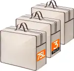Lifewit 75L Aufbewahrungstasche mit Verstärkten Griffen, 3 Stück Kleidung, Atmungsaktive, XXL Bet...