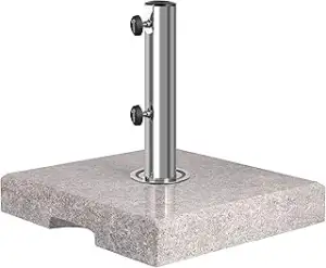 Sekey Granit Sonnenschirmständer mit Edelstahlrohr, Hochwertiger Sockel, für Schirmstöcke bis 22-...
