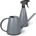 MESTO Lucky Stone Gießkanne 1L Set inkl. MINI Stone Handzerstäuber 0,79L | Sprühflasche & Giesskanne für Zimmerpflanzen & Garten | Bewässerung & Pflanzenpflege | Verstellbare Düse | Indoor & Outdoor