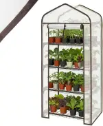 Sekey Mini Tomatengewächshaus 4 Etagen, Foliengewächshaus, Gewächshaus klein Balkon Winterfest - für Indoor & Outdoor Tomatenhaus mit herausnehmbaren Ebenen für Flexible Pflanzhöhe