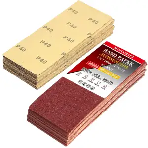 50 Blatt Schleifpapier, 93 x 230 mm für Holz und Metall (40/80/120/220 Körnung) 