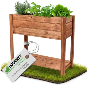 Hochbeet Holz 80x75x36cm – Pflanzkasten für Garten, Balkon & Terrasse, 63L Blume