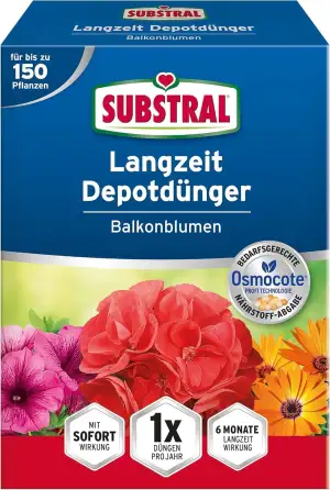 Substral Balkonblumen Langzeit Depotdünger, für Geranie, Surfinie, Dipladenie, P