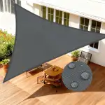 LOVE STORY Sonnensegel Dreieckig 3x3x3m Wasserdicht Segeltuch Sonnenschutz Windschutz PES mit 95% UV-Schutz für Balkon, Garten, Terrasse (Anthrazit)