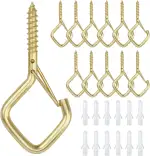 Q-Hanger Haken für Lichterketten, Deckenaufhänger für Pflanzen und Windspiele, Weihnachtsdekorationen, Outdoor-Haken, Gold, 12 Stück