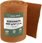 HaGa® Kokosmatte 1m x 5m mit 800g/m² Winterschutz einseitig mit Naturlatex besprüht – Naturprodukt 100% biologisch abbaubar