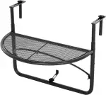 Outsunny Balkonhängetisch Hängetisch Gartentisch höhenverstellbar halbrund Ø30 cm Terrasse Metall Weiß L60 x B45 x H50 cm