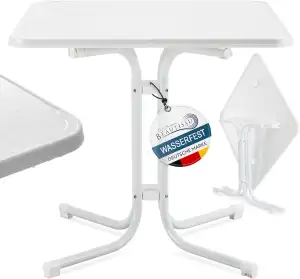 Beautissu Bistrotisch Eckig 60x60 cm – Stabiler Gartentisch Balkontisch Wetterfe