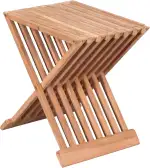 Beistelltisch Fishbone Teak 40x32cm Klappbar | Kleiner Balkontisch Massiv Wetterfest | Kompakter ...