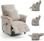 2 Motoren Elektrischer Relaxsessel, Fernsehsessel mit Liegefunktion, TV Sessel Wohnzimmer mit Rol...