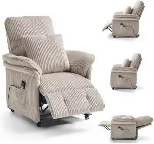 2 Motoren Elektrischer Relaxsessel, Fernsehsessel mit Liegefunktion, TV Sessel W