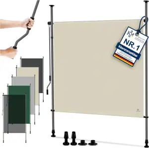 KESSER® Klemmmarkise 200x310 cm, Garten Balkon Sichtschutz wetterfest, Wind- & S