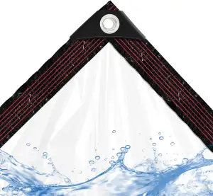 Plane - Transparent - Mit öSen, 3x6m Abdeckplane Wasserdicht für Balkon Regensch