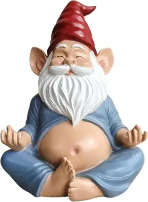 Meditating GNOME Statue- Meditierender Gartenzwerg Yoga Figur - Zen Garten Deko 