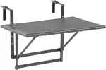 greemotion Balkonhängetisch Toulouse in Anthrazit-Grau - Balkontisch zum Einhängen aus Streckmetall und Kunststoffummantelung - Hängetisch klappbar - Outdoor-Tisch 56 x 60 x 40 cm
