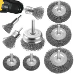 8-Teilig Drahtbürsten Set für gründliche Reinigung 1/4-Zoll-Schaft zur Reinigung von Rost Bohrauf...