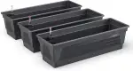 Plastard Blumenkasten Milano 3er Set 80 cm lang Farbe Anthrazit mit Wasserspeicher und Wasserstandsanzeige Pflanzkasten für Garten und Balkon witterungsbeständig für Innen und Außen
