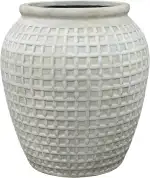 Vortex Pflanzgefäß Beton Ø 53 x H 58 cm Antikweiß — Pflanzkübel groß frostbeständig handgefertigt...