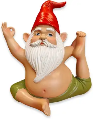 Yoga Gartenzwerg Meditation 17cm - Wetterfeste Lustige Zwerg Figur Garten Deko I
