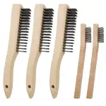 5 Stück Drahtbürsten Set Hand-Stahlbürste Metallbürste mit Holzgriff 3 x Groß Edelstahlbürste 2 x...