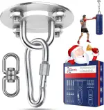 ALECPEA Edelstahl Deckenhaken bis 400kg - Boxsack Halterung, Hängematten Befestigung, Schaukelhaken - Deckenhalterung Outdoor & Indoor – Schwerlasthaken Aufhängung