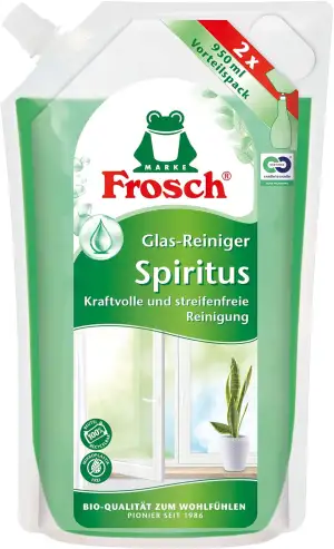 Frosch Spiritus Glas Reiniger, Glasreiniger - perfekter, streifenfreien Glanz - 