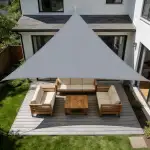 SUNNY GUARD Sonnensegel Wasserdicht 3.5x3.5x3.5m Dreieckig Sonnenschutz Wetterschutz Segel Baldachin UV Schutz für Balkon Terrasse Garten, Hellgrau