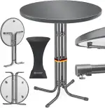 KESSER® Stehtisch klappbar Ø70cm rund, Gastro Bistrotisch Hochtisch Cocktail Stehtisch + Husse, K...