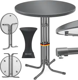 KESSER® Stehtisch klappbar Ø70cm rund, Gastro Bistrotisch Hochtisch Cocktail Ste