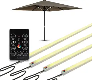 Lume1 Sonnenschirmbeleuchtung mit Fernbedienung, Lampen für Gastronomie, 4 LED L
